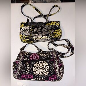 Vera Bradley Purse Lot Cranberry Magenta Baroque Handbag  Crossbody Retired